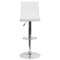 Emma and Oliver 2 Pack Contemporary Vinyl Adjustable Height Barstool with Panel Back and Chrome Base